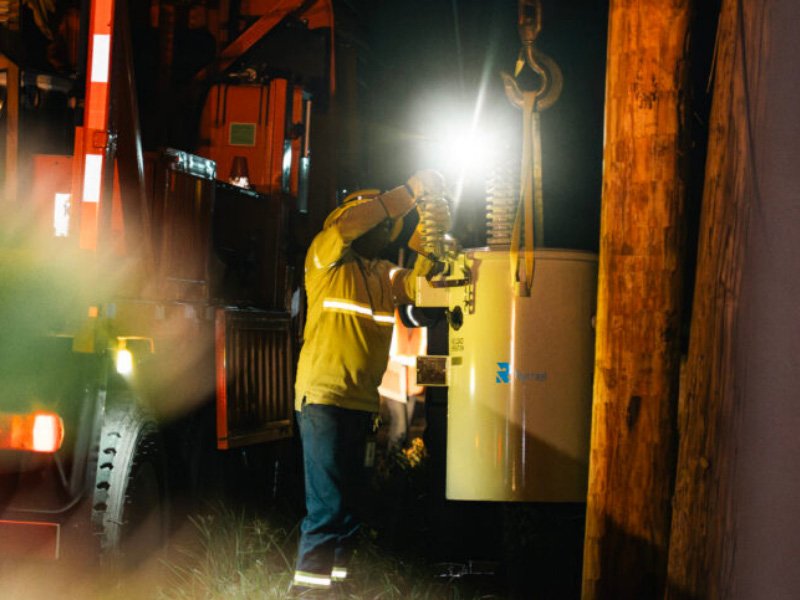 Jamaica Public Service lineman restoring power in Montego Bay after Hurricane Melissa